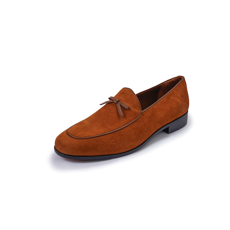 Belgian Loafers - Cognac Suede