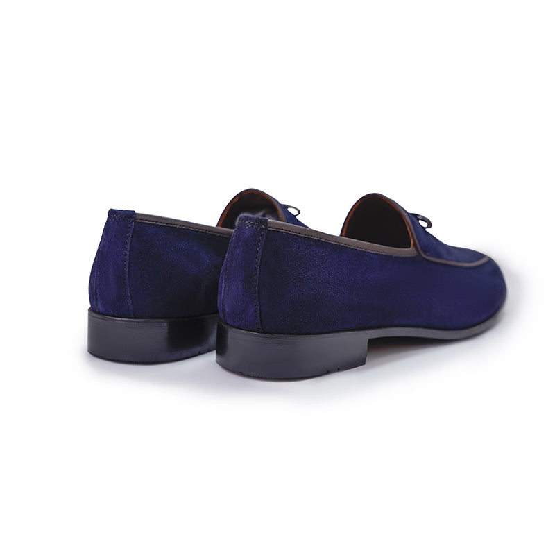 Belgian Loafers - Navy Suede