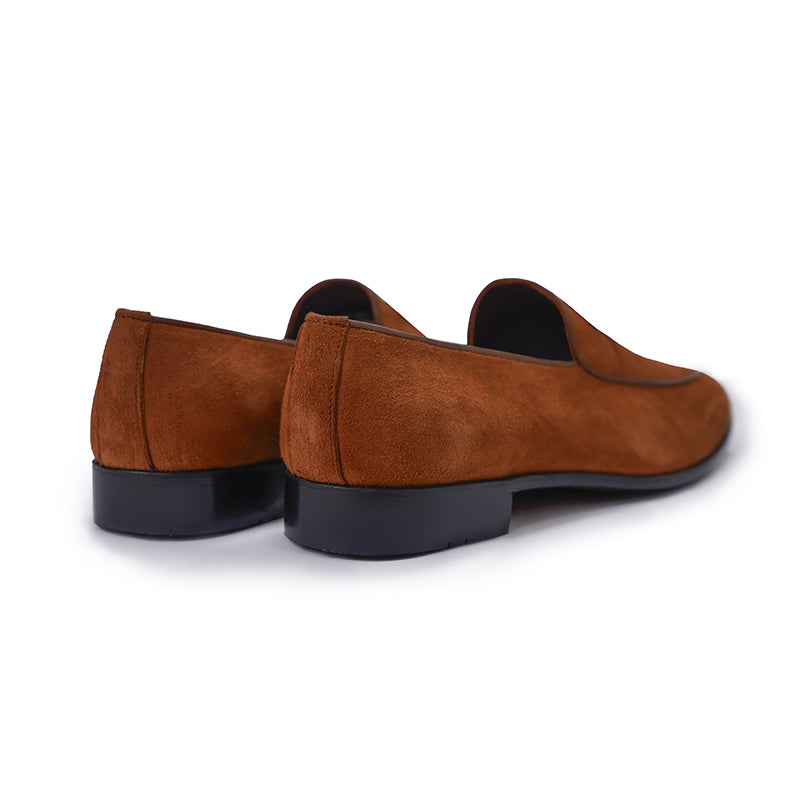 Belgian Loafers - Cognac Suede