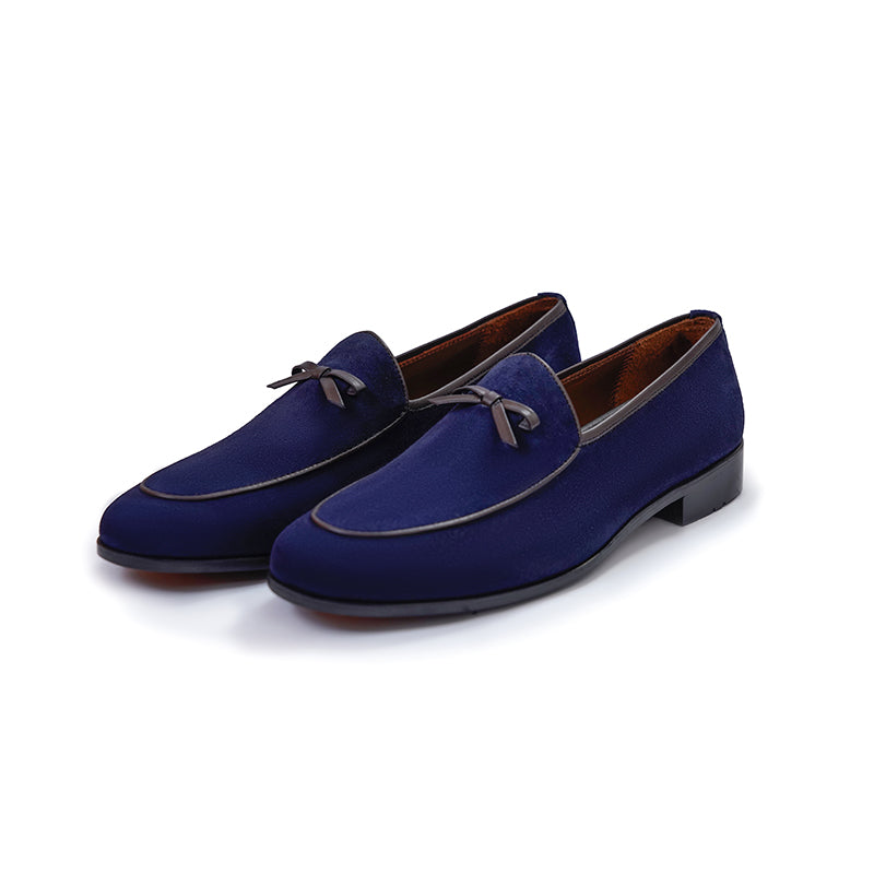Belgian Loafers - Navy Suede