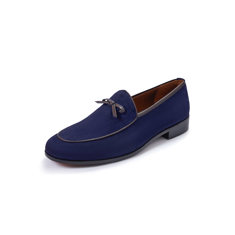 Belgian Loafers - Navy Suede
