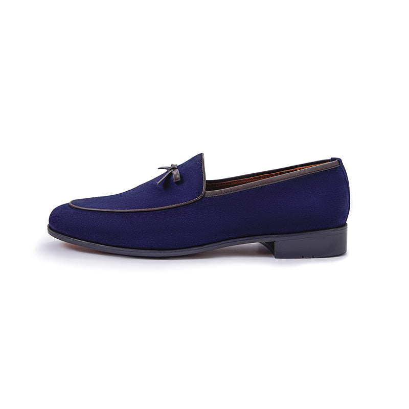 Belgian Loafers - Navy Suede